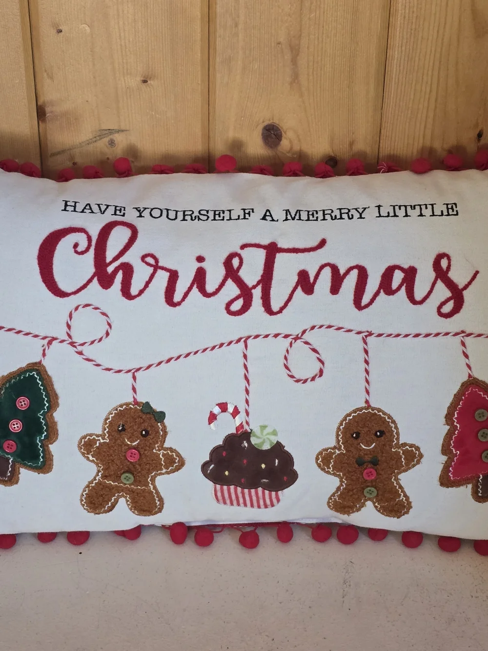Christmas Holiday Decorative Pillow - Red and White